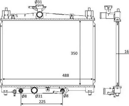 NRF 58644 - Радіатор, тяговий акумулятор autocars.com.ua