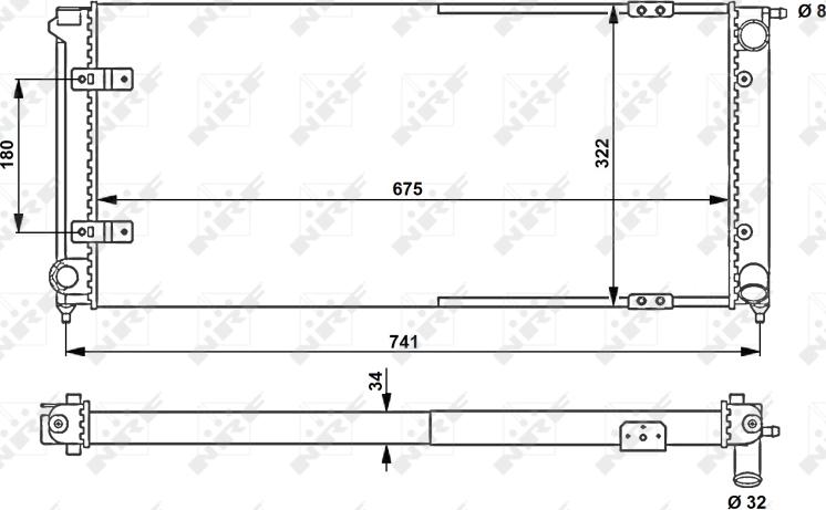 NRF 58712 - Радіатор, охолодження двигуна autocars.com.ua