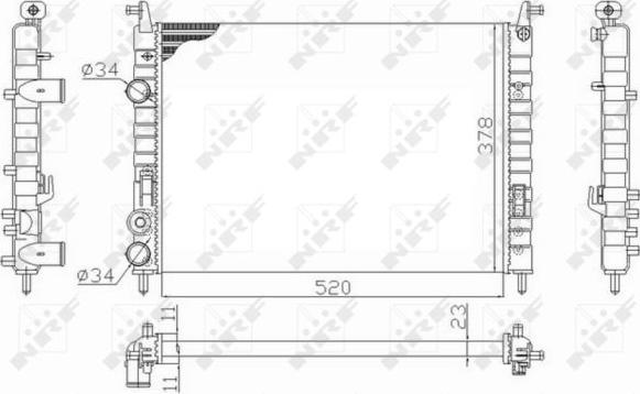 NRF 58726 - Радіатор, охолодження двигуна autocars.com.ua