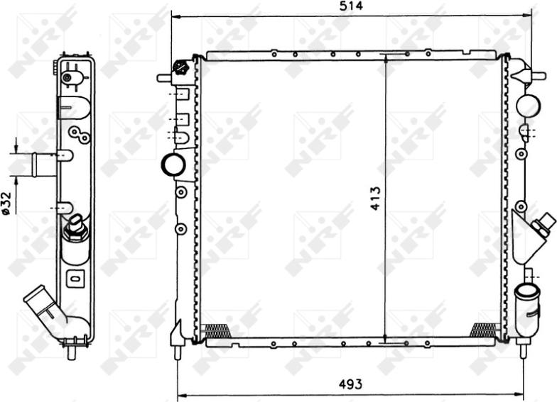 NRF 58784 - Радіатор, охолодження двигуна autocars.com.ua