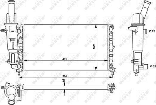 NRF 58952 - Радіатор, охолодження двигуна autocars.com.ua