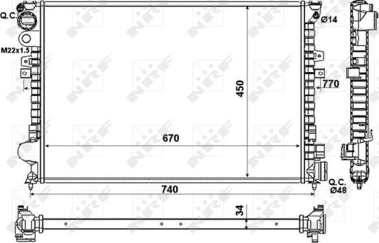 NRF 58993 - Радиатор, охлаждение двигателя avtokuzovplus.com.ua