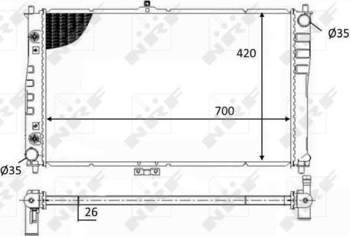 NRF 59019 - Радиатор, охлаждение двигателя avtokuzovplus.com.ua