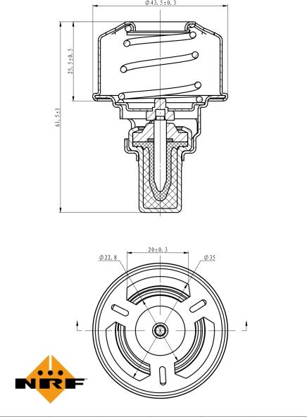 NRF 725007 - Термостат, охолоджуюча рідина autocars.com.ua