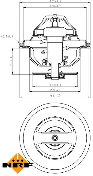 NRF 725106 - Термостат, охолоджуюча рідина autocars.com.ua