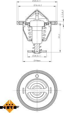 NRF 725107 - Термостат, охолоджуюча рідина autocars.com.ua