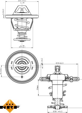 NRF 725118 - Термостат, охлаждающая жидкость avtokuzovplus.com.ua