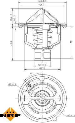 NRF 725142 - Термостат, охлаждающая жидкость avtokuzovplus.com.ua