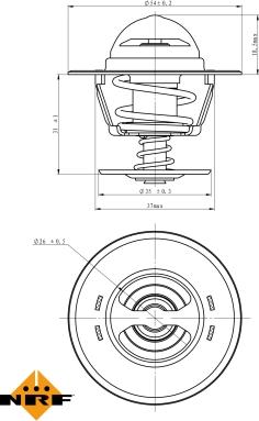 NRF 725213 - Термостат, охолоджуюча рідина autocars.com.ua