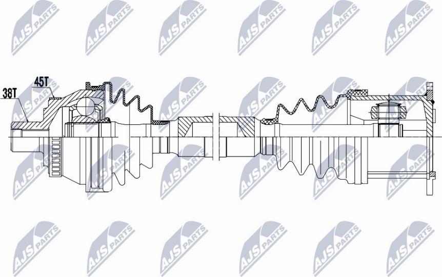 NTY NPW-AU-006 - Приводний вал autocars.com.ua