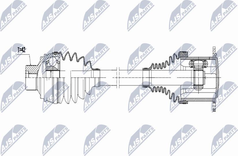 NTY NPW-AU-009 - Приводний вал autocars.com.ua