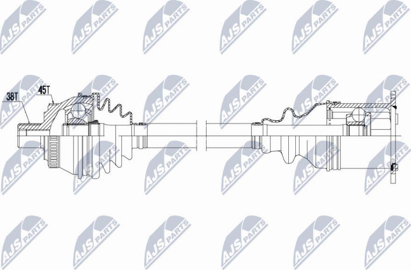 NTY NPW-AU-017 - Приводний вал autocars.com.ua