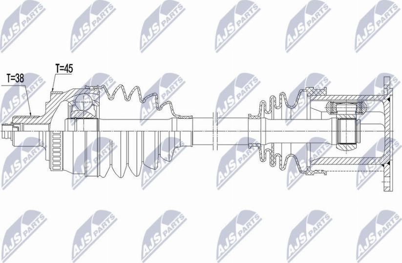 NTY NPW-AU-029 - Приводний вал autocars.com.ua