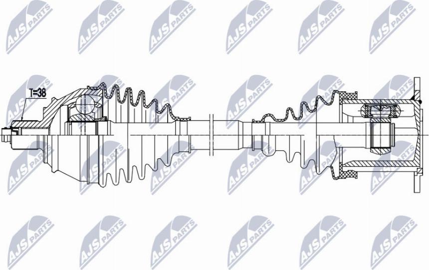 NTY NPW-AU-034 - Приводний вал autocars.com.ua