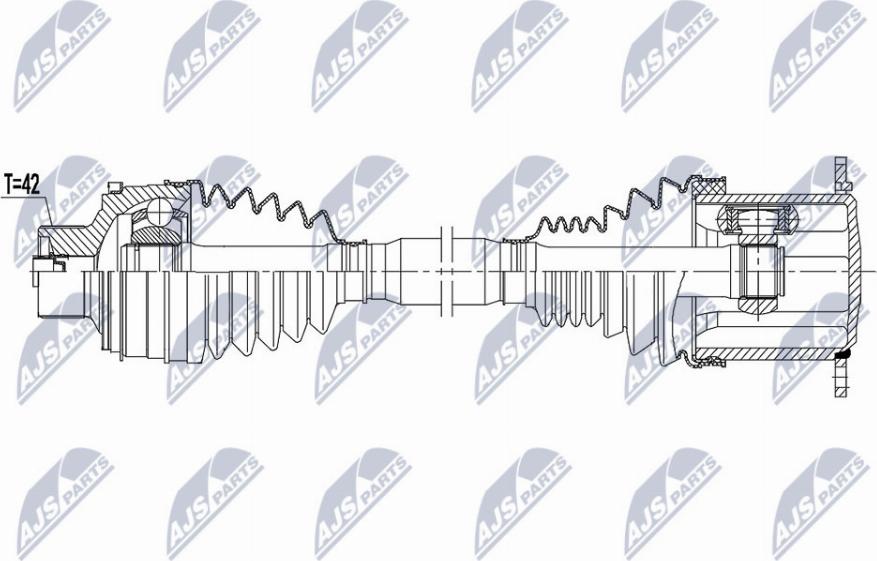 NTY NPW-AU-037 - Приводний вал autocars.com.ua