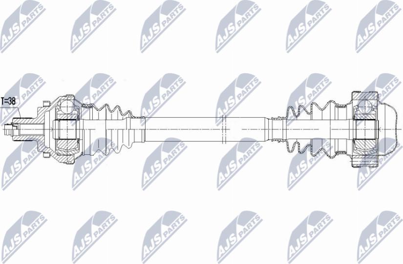 NTY NPW-AU-044 - Приводний вал autocars.com.ua