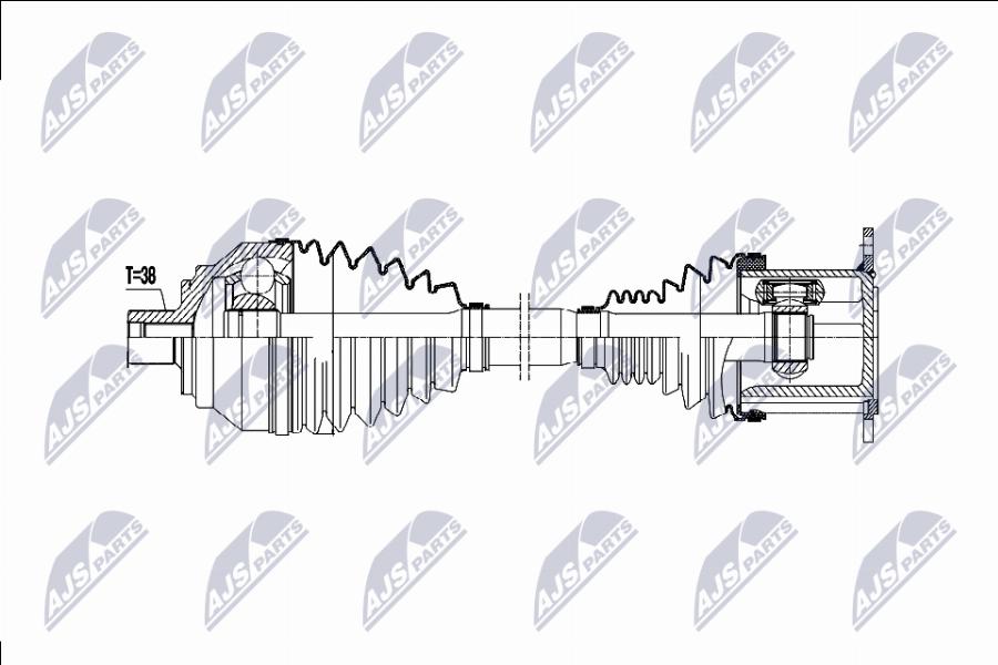 NTY NPW-AU-077 - Приводний вал autocars.com.ua