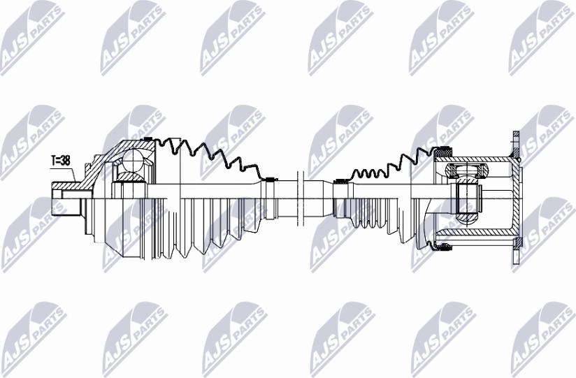 NTY NPW-AU-078 - Приводний вал autocars.com.ua