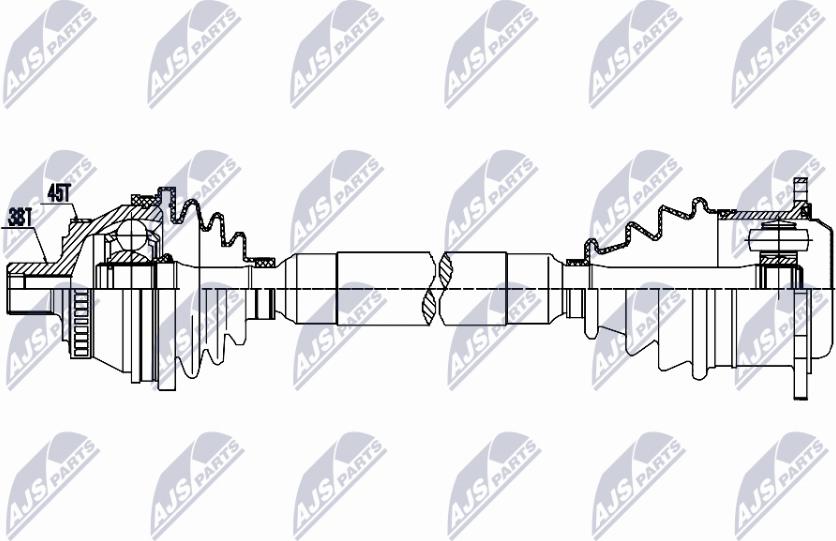 NTY NPW-AU-093 - Приводной вал avtokuzovplus.com.ua