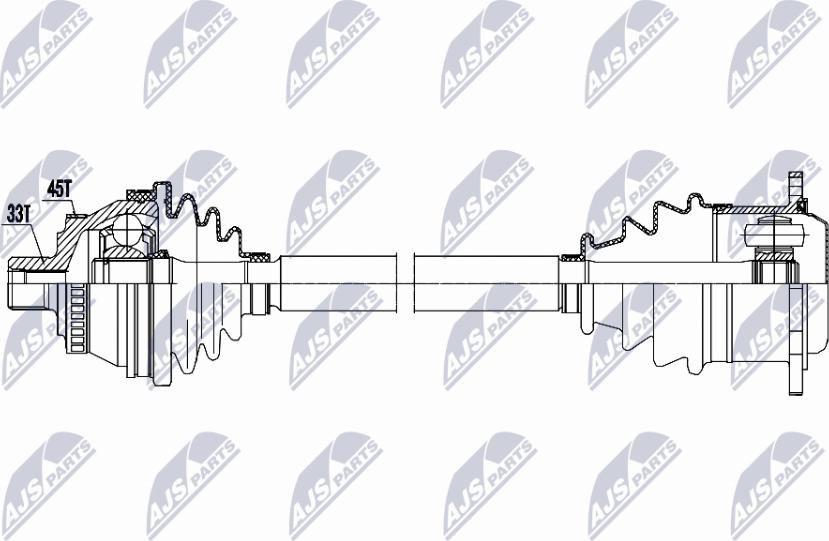 NTY NPW-AU-096 - Приводний вал autocars.com.ua