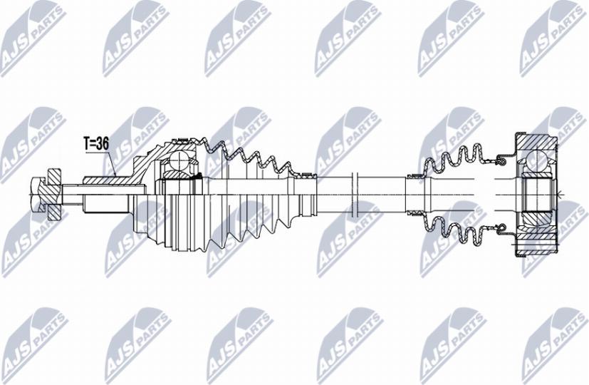 NTY NPW-AU-106 - Приводной вал avtokuzovplus.com.ua