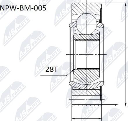 NTY NPWBM005 - Шарнір, поздовжній вал autocars.com.ua