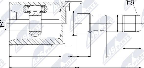 NTY NPW-BM-010 - Шарнирный комплект, ШРУС, приводной вал avtokuzovplus.com.ua