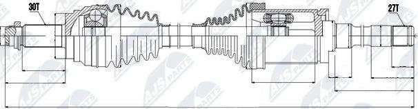 NTY NPW-BM-016 - Приводний вал autocars.com.ua