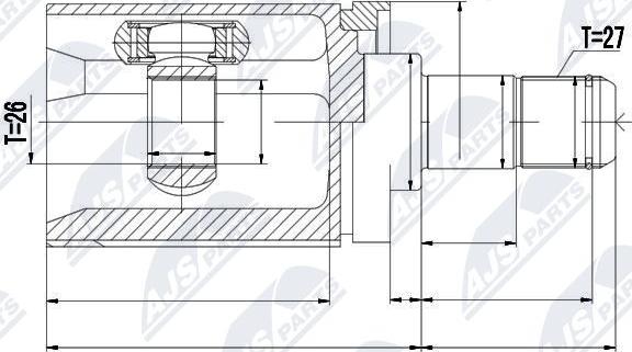 NTY NPW-BM-017 - Шарнирный комплект, ШРУС, приводной вал avtokuzovplus.com.ua