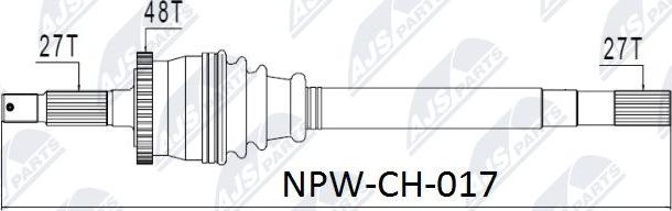 NTY NPW-CH-017 - Приводной вал avtokuzovplus.com.ua