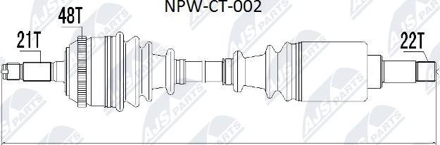 NTY NPW-CT-002 - Приводний вал autocars.com.ua