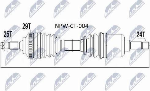 NTY NPW-CT-004 - Приводний вал autocars.com.ua