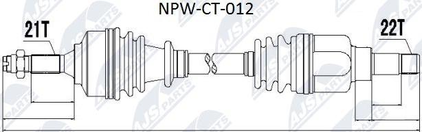 NTY NPW-CT-012 - Приводний вал autocars.com.ua