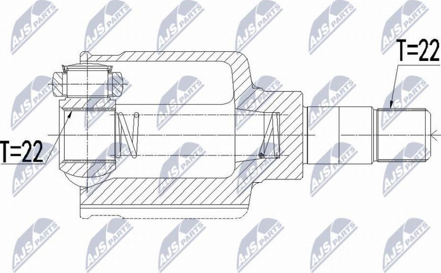 NTY NPW-CT-070 - Шарнирный комплект, ШРУС, приводной вал avtokuzovplus.com.ua