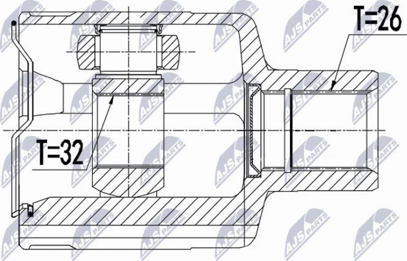 NTY NPW-DW-007 - Шарнірний комплект, ШРУС, приводний вал autocars.com.ua