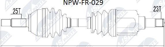 NTY NPW-FR-029 - Приводний вал autocars.com.ua