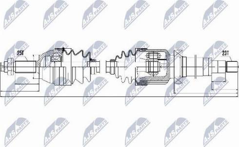 NTY NPW-FR-057 - Приводний вал autocars.com.ua