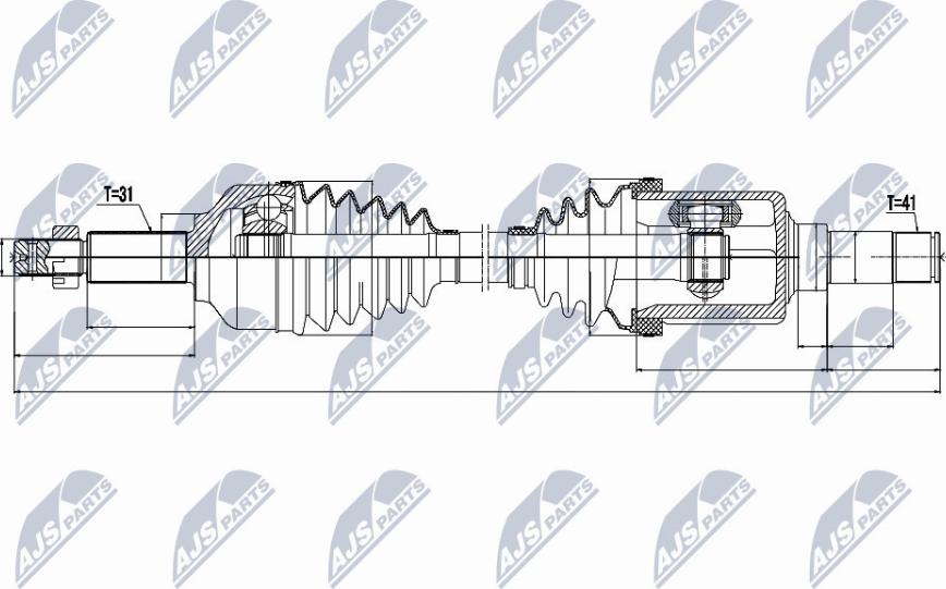 NTY NPW-FR-073 - Приводной вал avtokuzovplus.com.ua