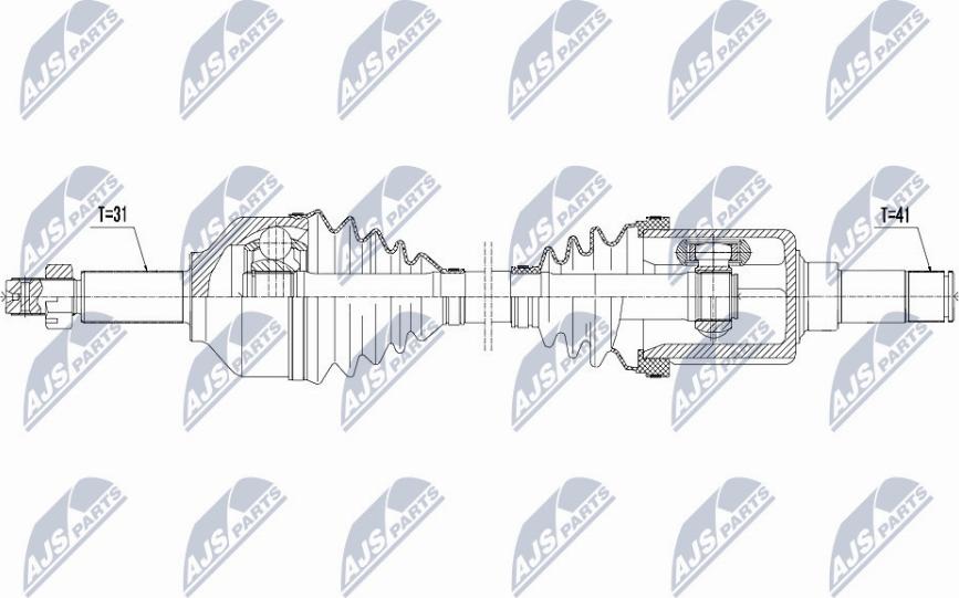 NTY NPW-FR-075 - Приводной вал avtokuzovplus.com.ua