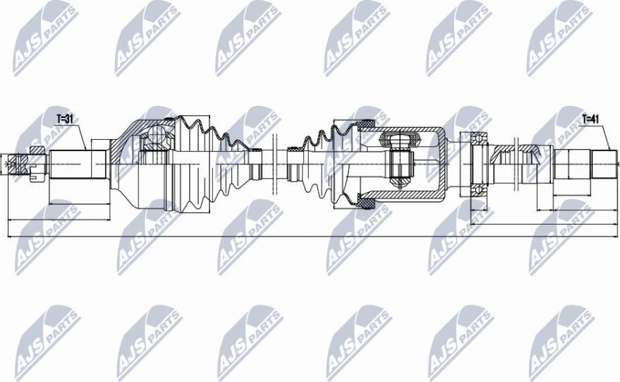 NTY NPW-FR-076 - Приводний вал autocars.com.ua