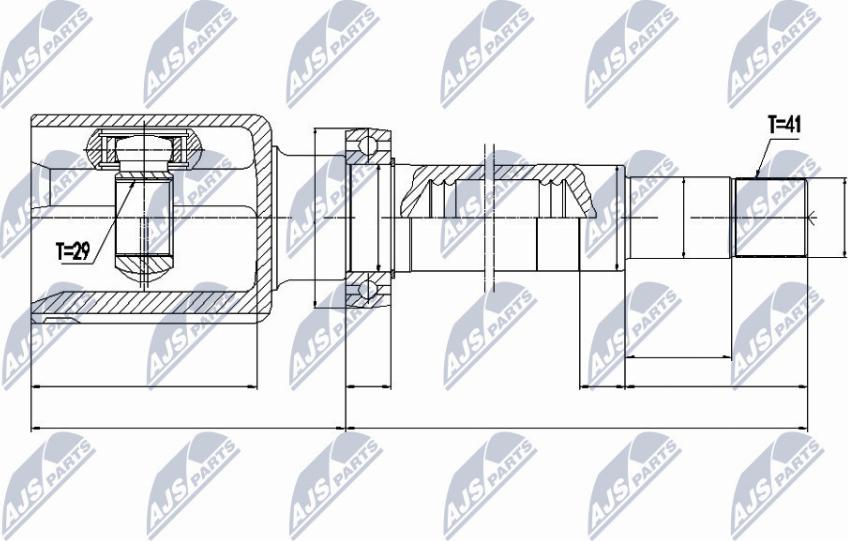 NTY NPW-FR-078 - Шарнірний комплект, ШРУС, приводний вал autocars.com.ua