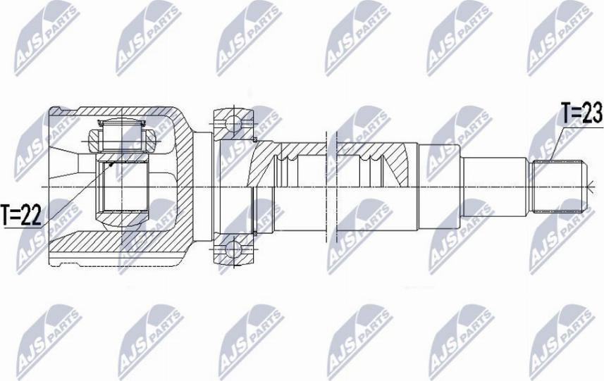 NTY NPW-FR-114 - Шарнирный комплект, ШРУС, приводной вал avtokuzovplus.com.ua