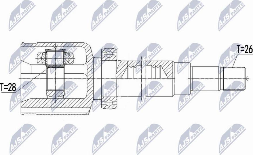 NTY NPW-FR-116 - Шарнірний комплект, ШРУС, приводний вал autocars.com.ua