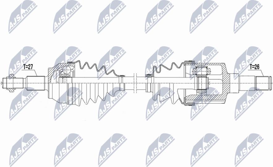 NTY NPW-FR-164 - Приводний вал autocars.com.ua