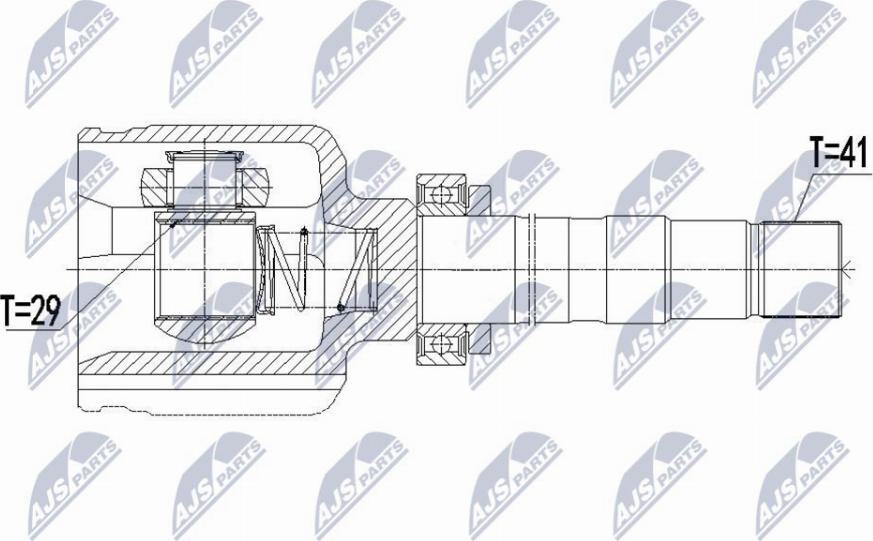 NTY NPW-FT-040 - Шарнірний комплект, ШРУС, приводний вал autocars.com.ua