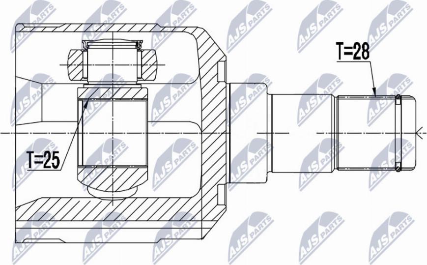 NTY NPW-HY-534 - Шарнирный комплект, ШРУС, приводной вал avtokuzovplus.com.ua