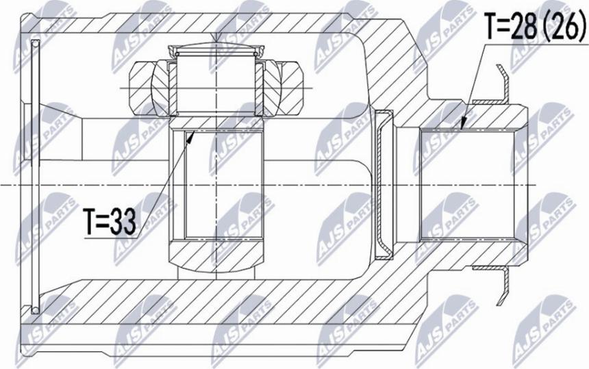 NTY NPW-HY-544 - Шарнірний комплект, ШРУС, приводний вал autocars.com.ua