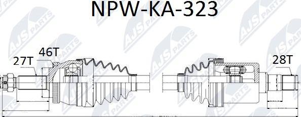 NTY NPW-KA-323 - Приводний вал autocars.com.ua