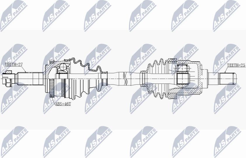 NTY NPW-KA-344 - Приводний вал autocars.com.ua