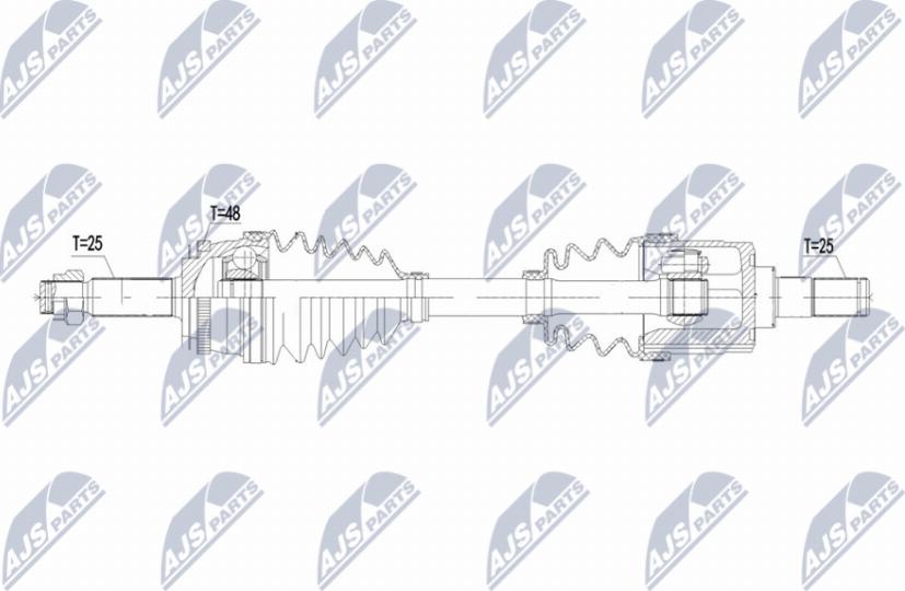 NTY NPW-KA-384 - Приводний вал autocars.com.ua